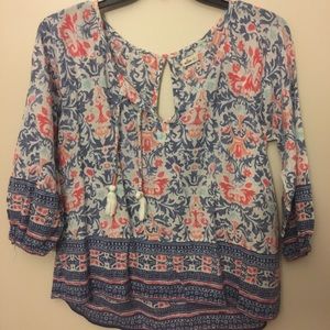 hollister floral blouse